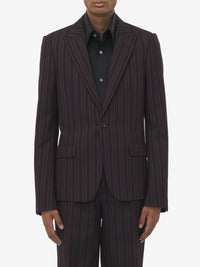 Blazer à boutonnage simple en laine - Black Bordeaux