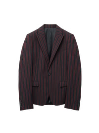 Blazer à boutonnage simple en laine - Black Bordeaux