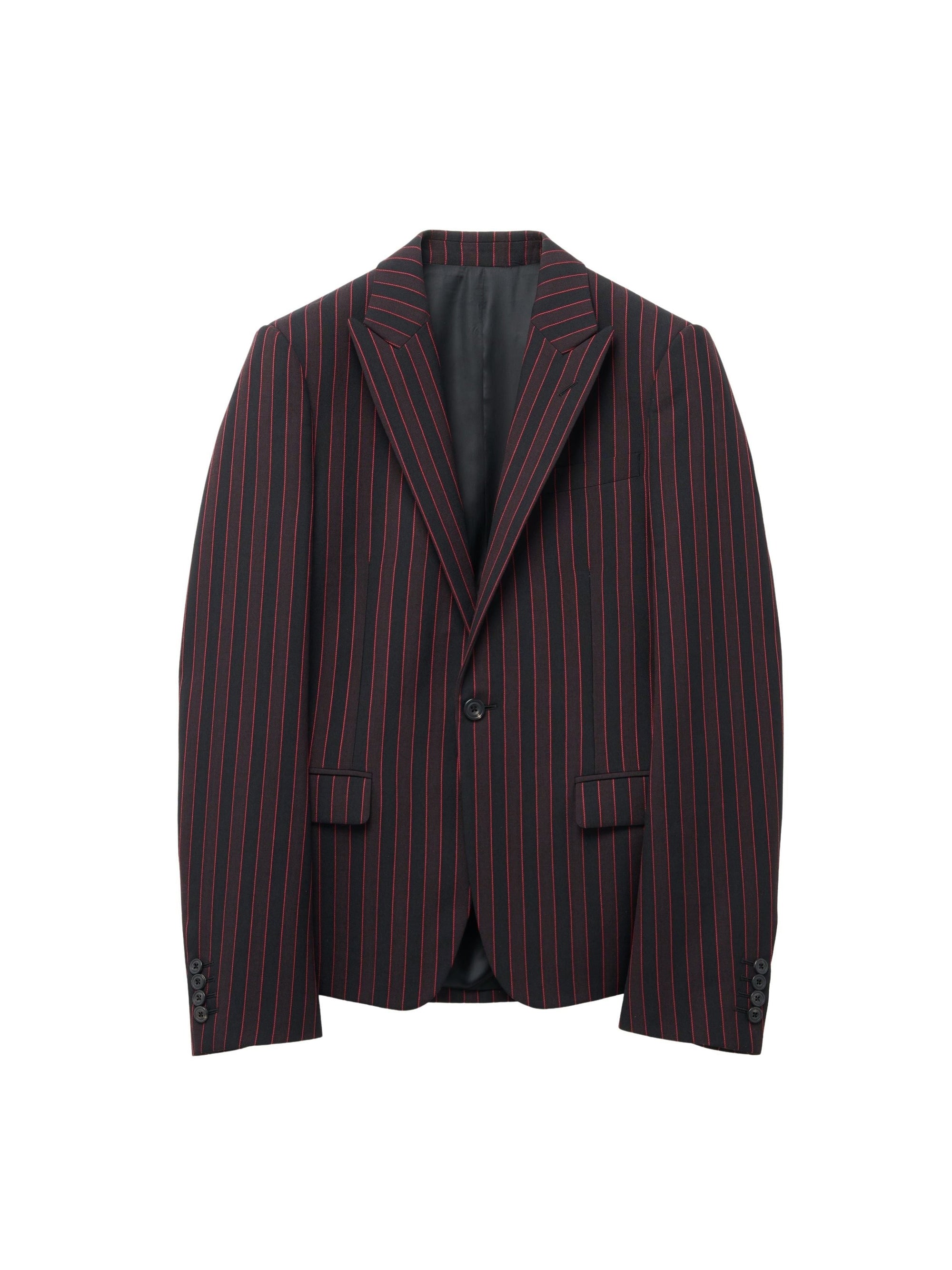 Blazer à boutonnage simple en laine - Black Bordeaux