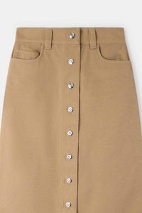 Long skirt with buttons - Beige