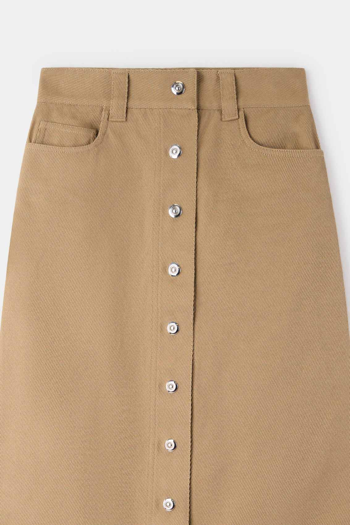 Long skirt with buttons - Beige
