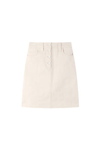 Short skirt with buttons - Ecru