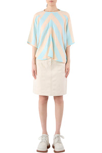 Short skirt with buttons - Ecru