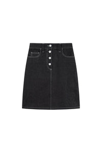Short button skirt - Black