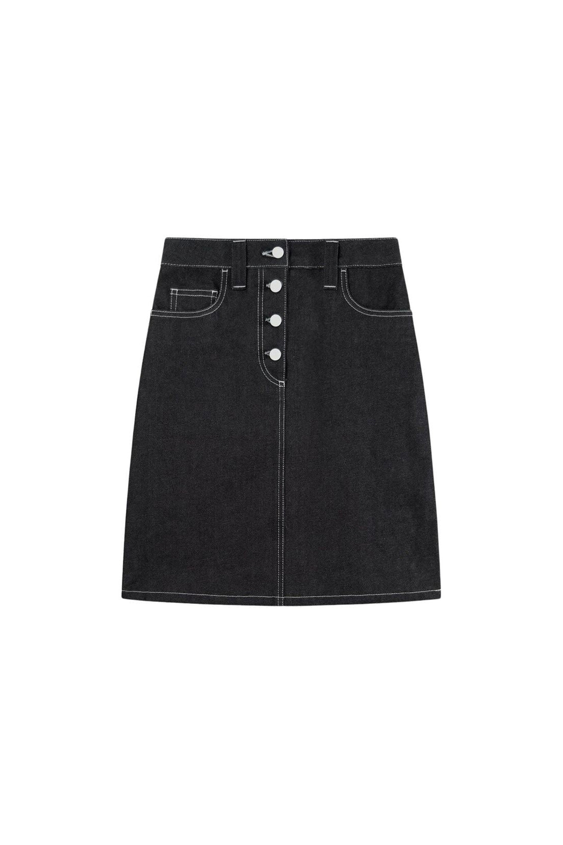 Short button skirt - Black