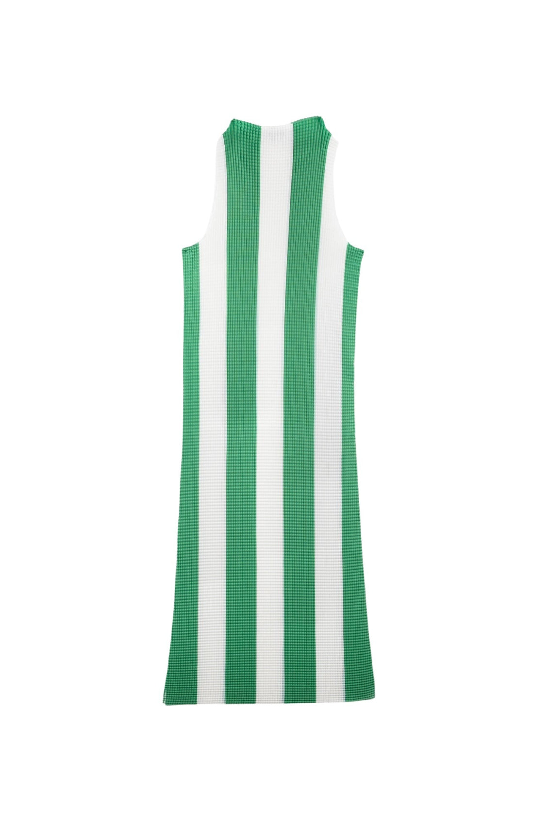 Pleated midi dress - Cream & Green