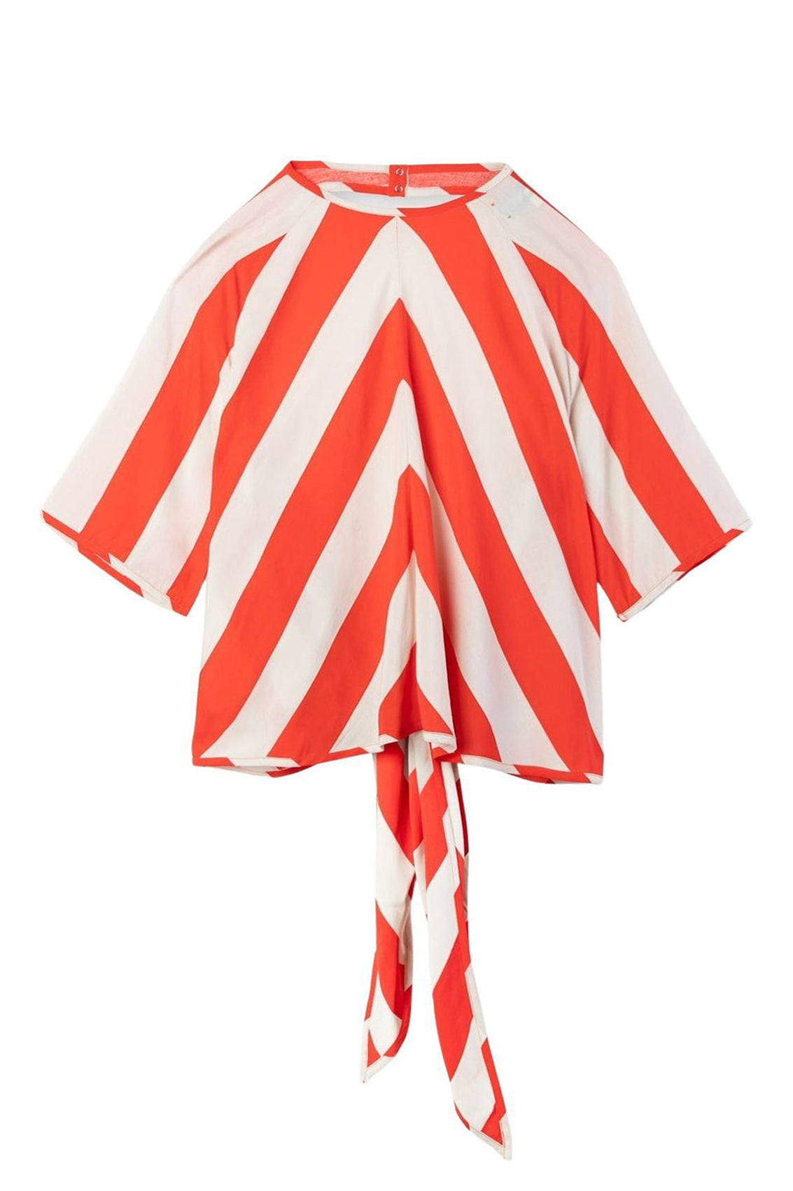 Wrap T-shirt - Red & Beige