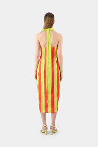 Triangle midi dress - Red & Yellow