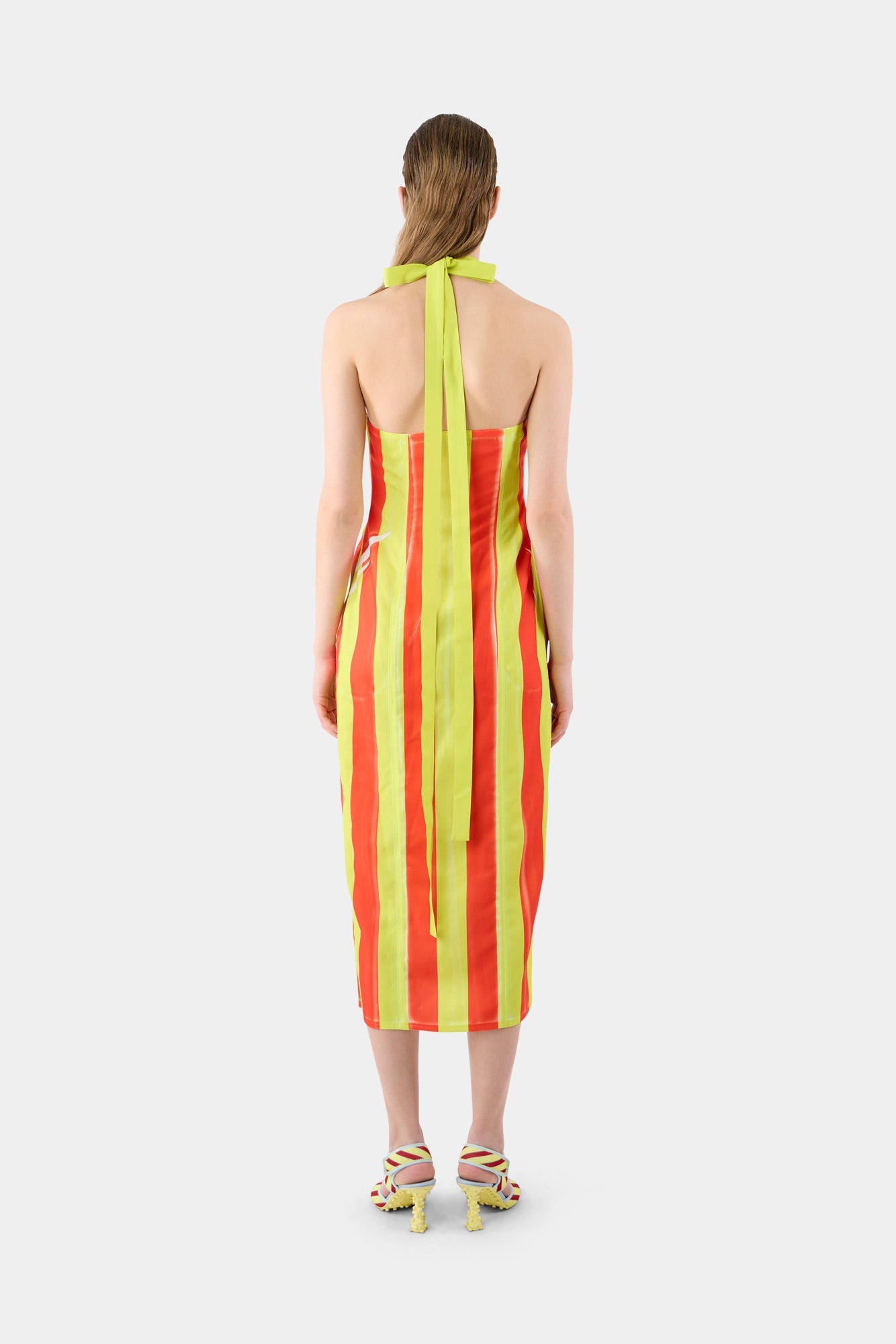 Triangle midi dress - Red & Yellow