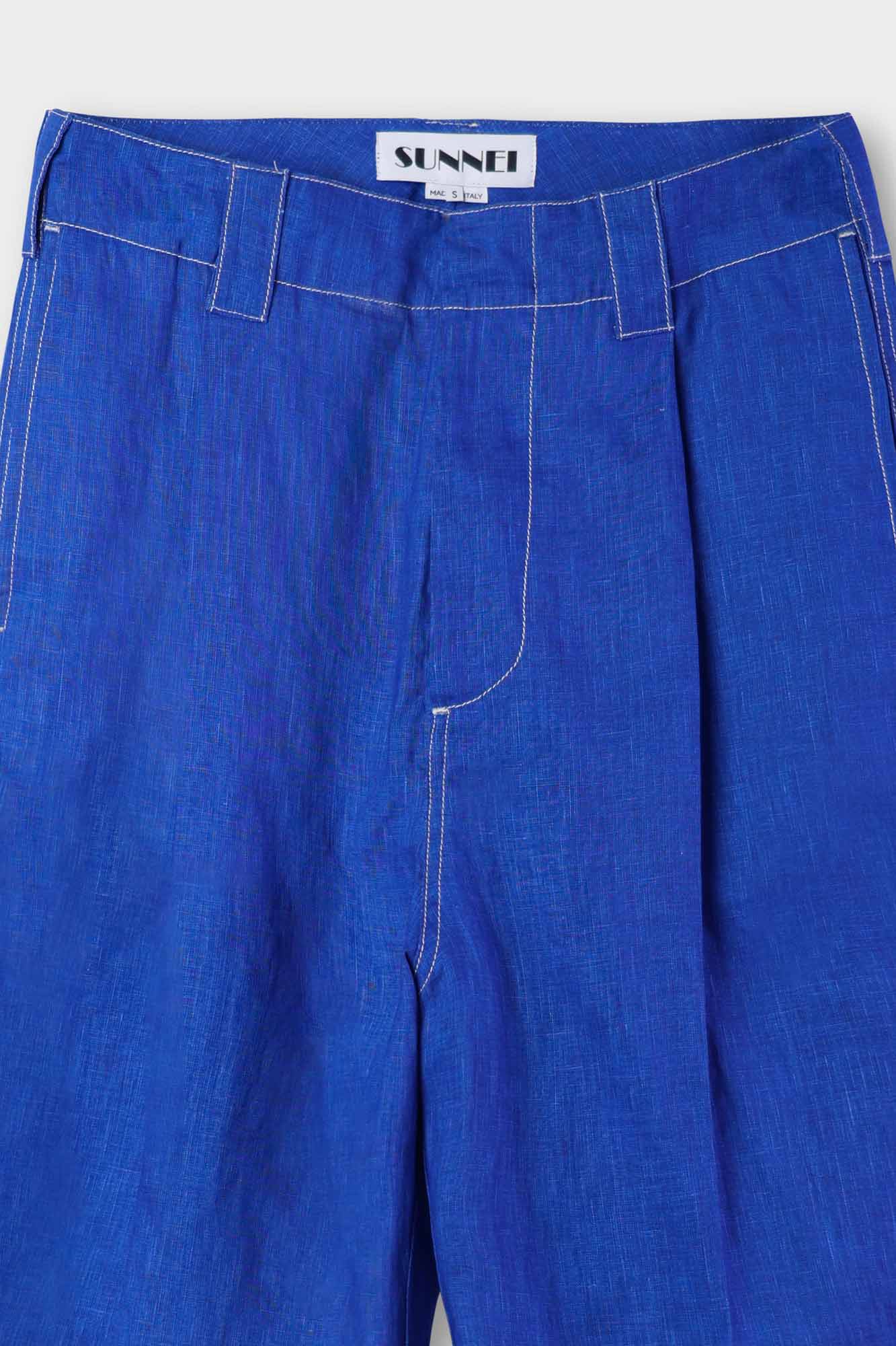 Ric short trousers in linen - Electric Blue