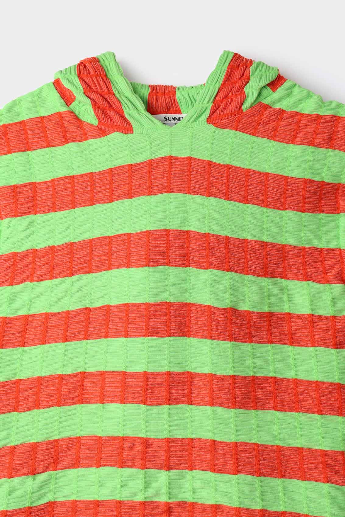 Hooded tank top - Orange & Green