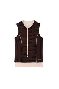 Doppio overlock tank top - Black & Brown