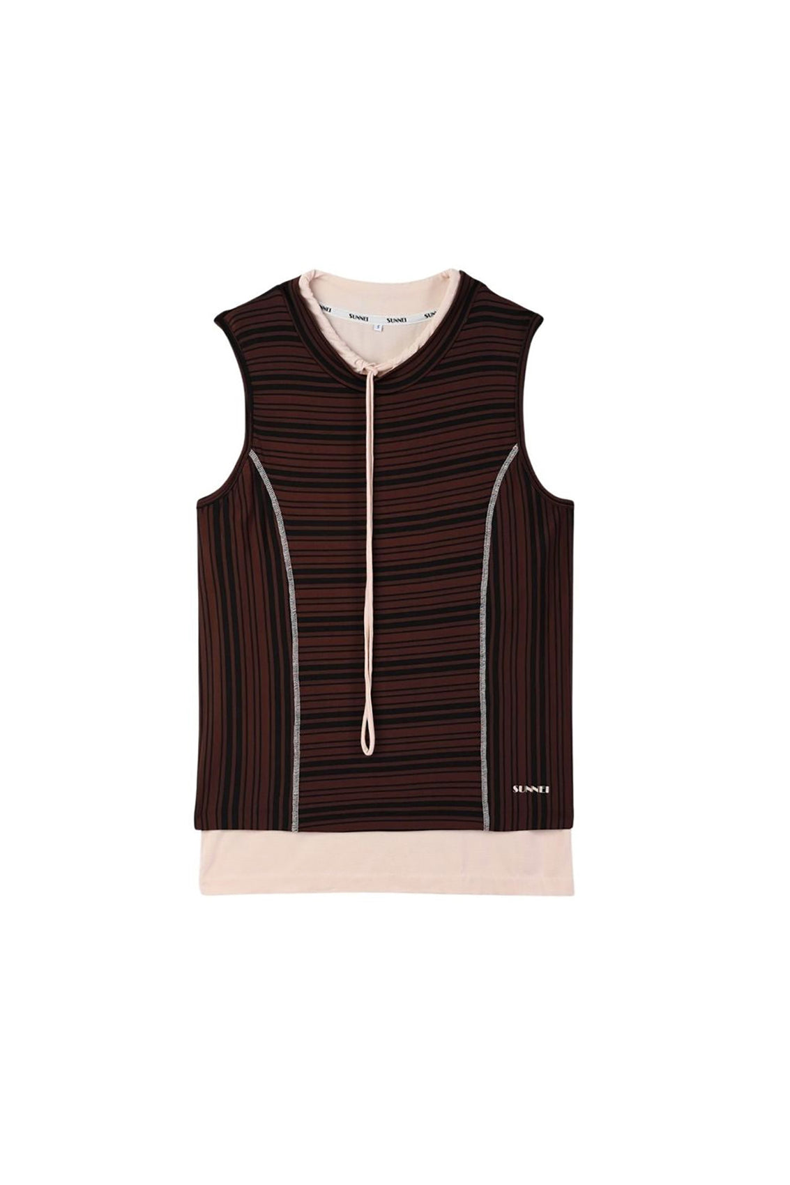 Doppio overlock tank top - Black & Brown