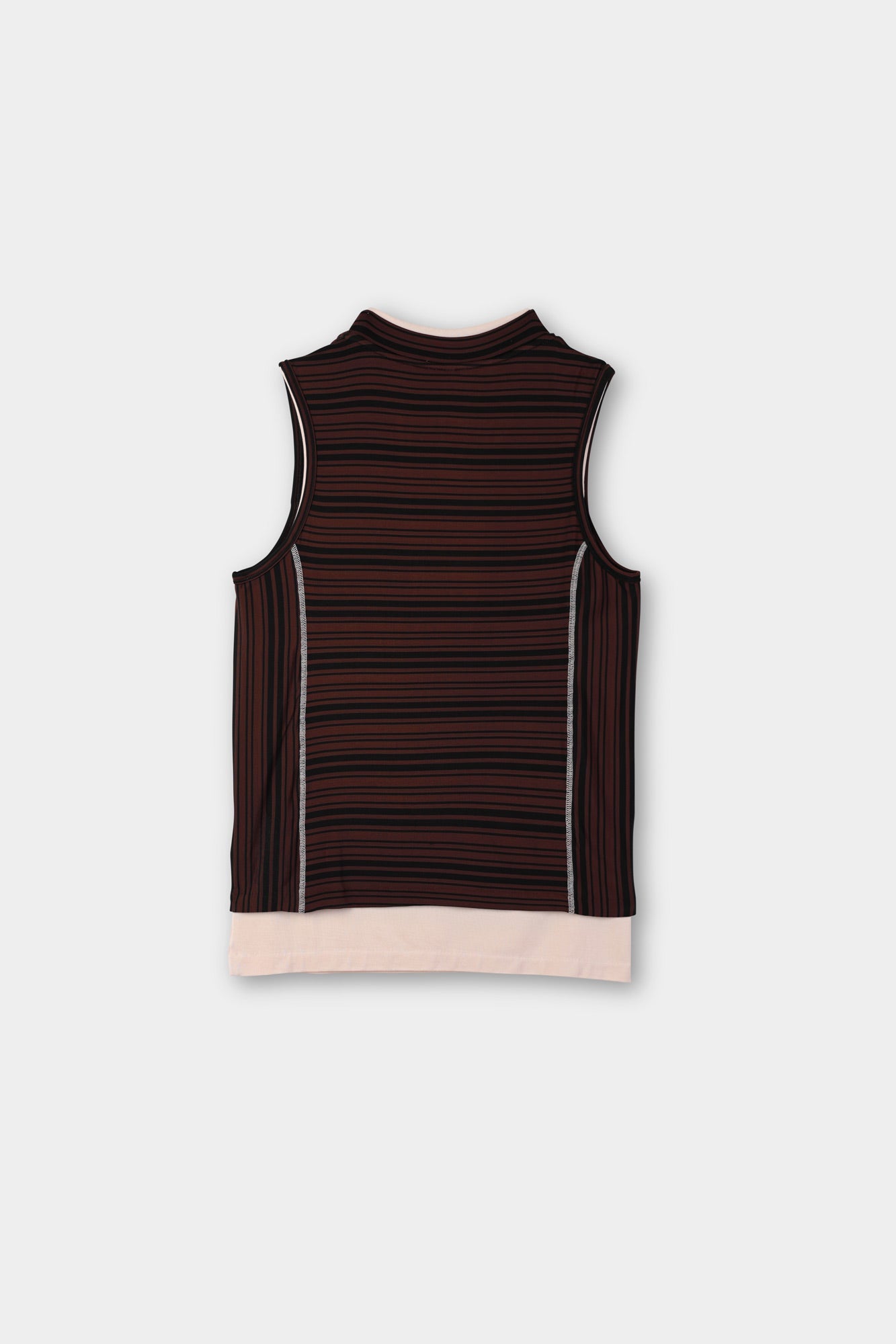 Doppio overlock tank top - Black & Brown