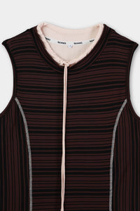 Doppio overlock tank top - Black & Brown