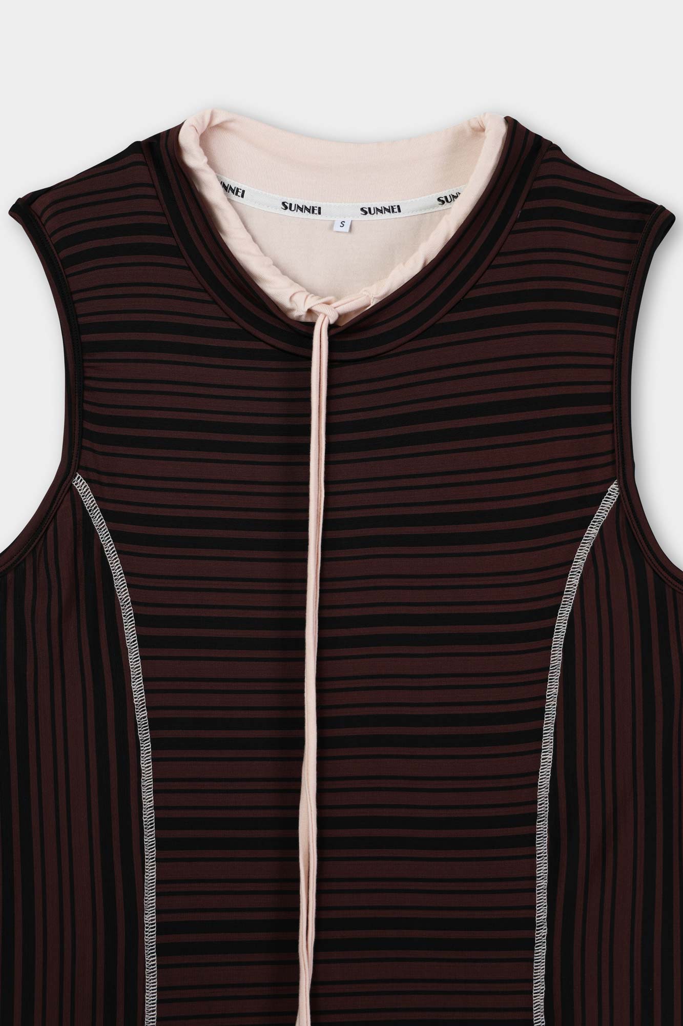 Doppio overlock tank top - Black & Brown