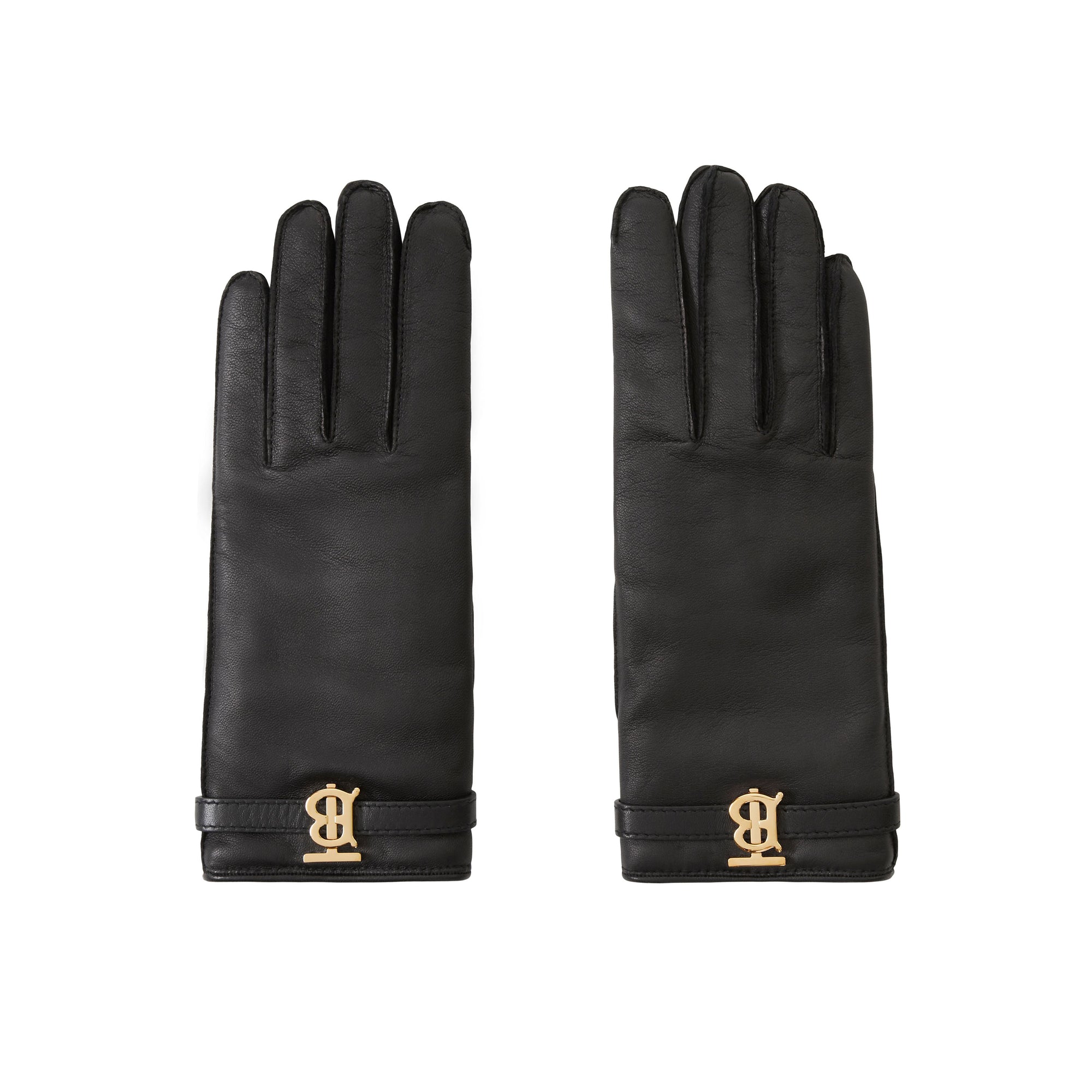 4 qty Gants en cuir Monogram en cachemire - Black