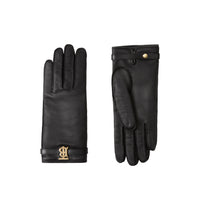 4 qty Gants en cuir Monogram en cachemire - Black