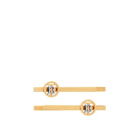 Gold-plated barrettes with monogram - Light & Palladiom