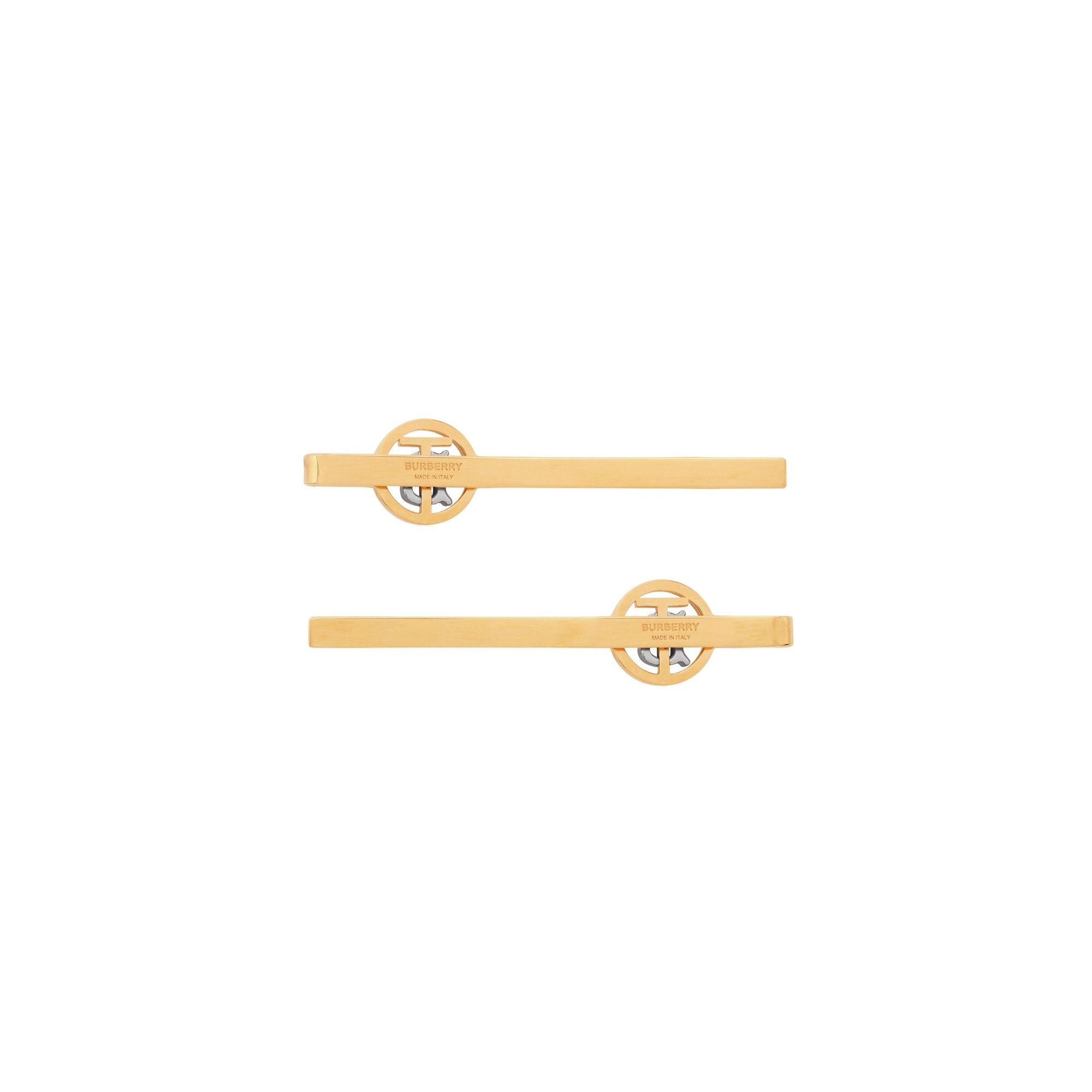 Gold-plated barrettes with monogram - Light & Palladiom