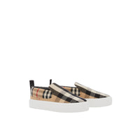 47 qty Sneakers en coton à motif check - Archive Beige