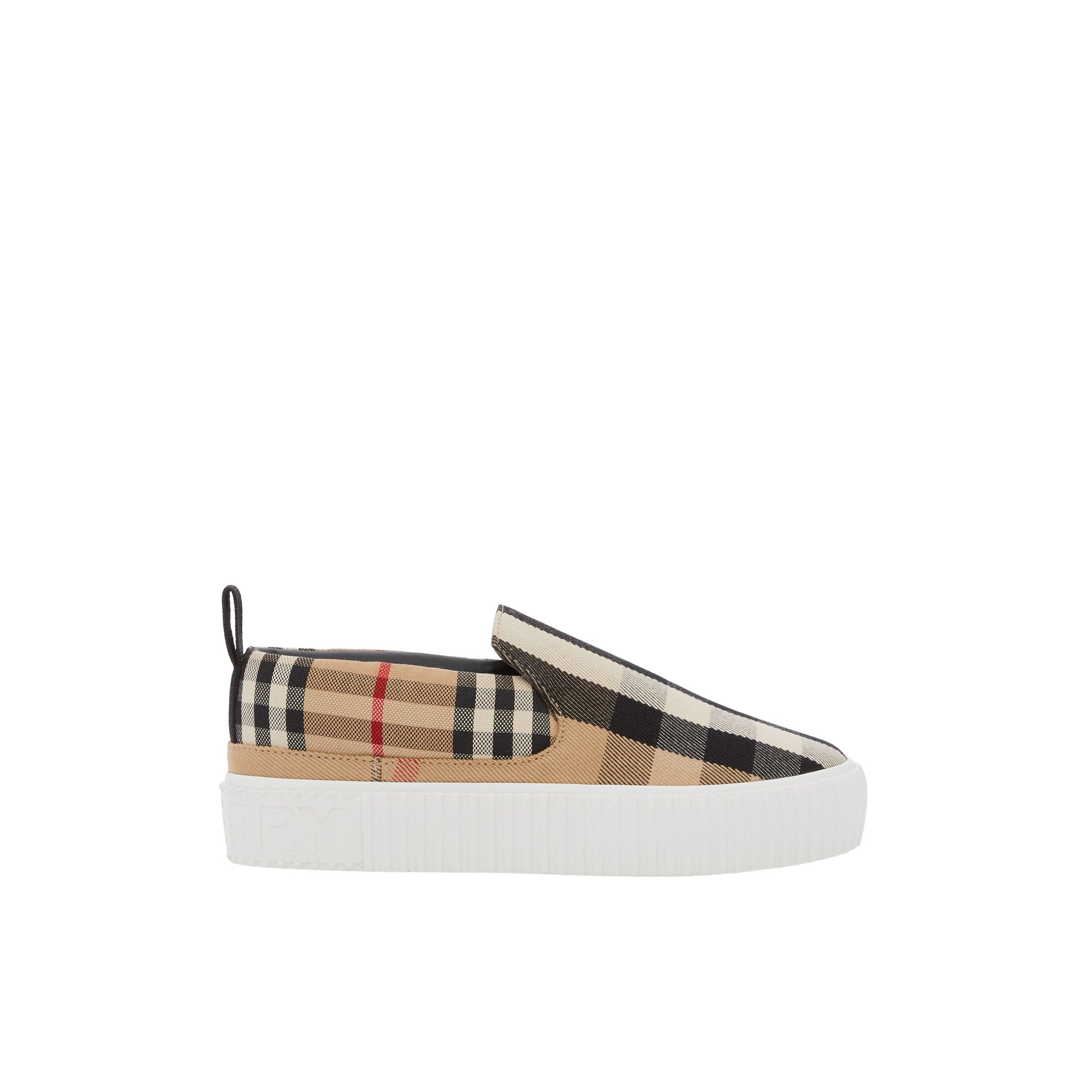 47 qty Sneakers en coton à motif check - Archive Beige