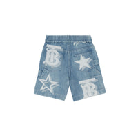 2 qty Short en jean japonais à imprimé étoiles - Pale Blue