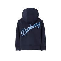 21 qty Sweat à capuche zippé à logo manuscrit - Deep Charcoal Blue