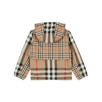 Contrast check cotton hooded jacket - Archive Beige Check