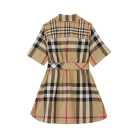 30 qty Robe chemise ceinturée à motif check - Archive Beige Check