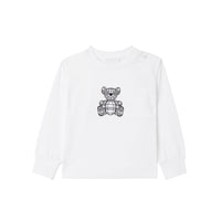 3 qty Top en coton à manches longues et motif Thomas Bear - White