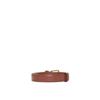 Thin initial TB leather belt - Tan