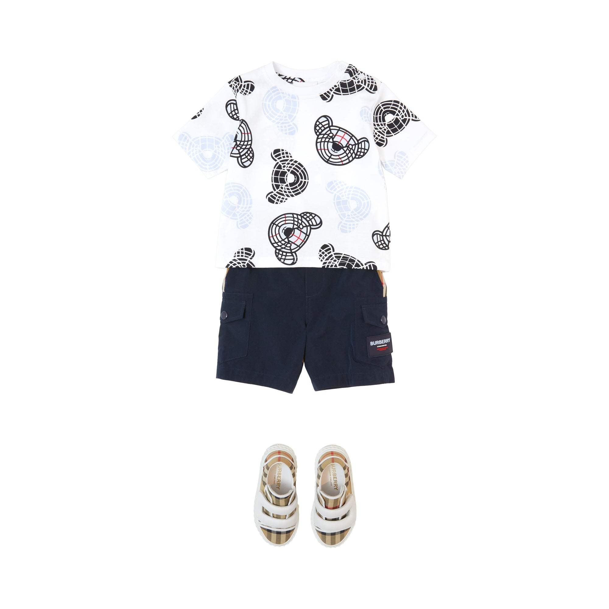 2 qty T-shirt en coton à imprimé Thomas Bear - Whitetern