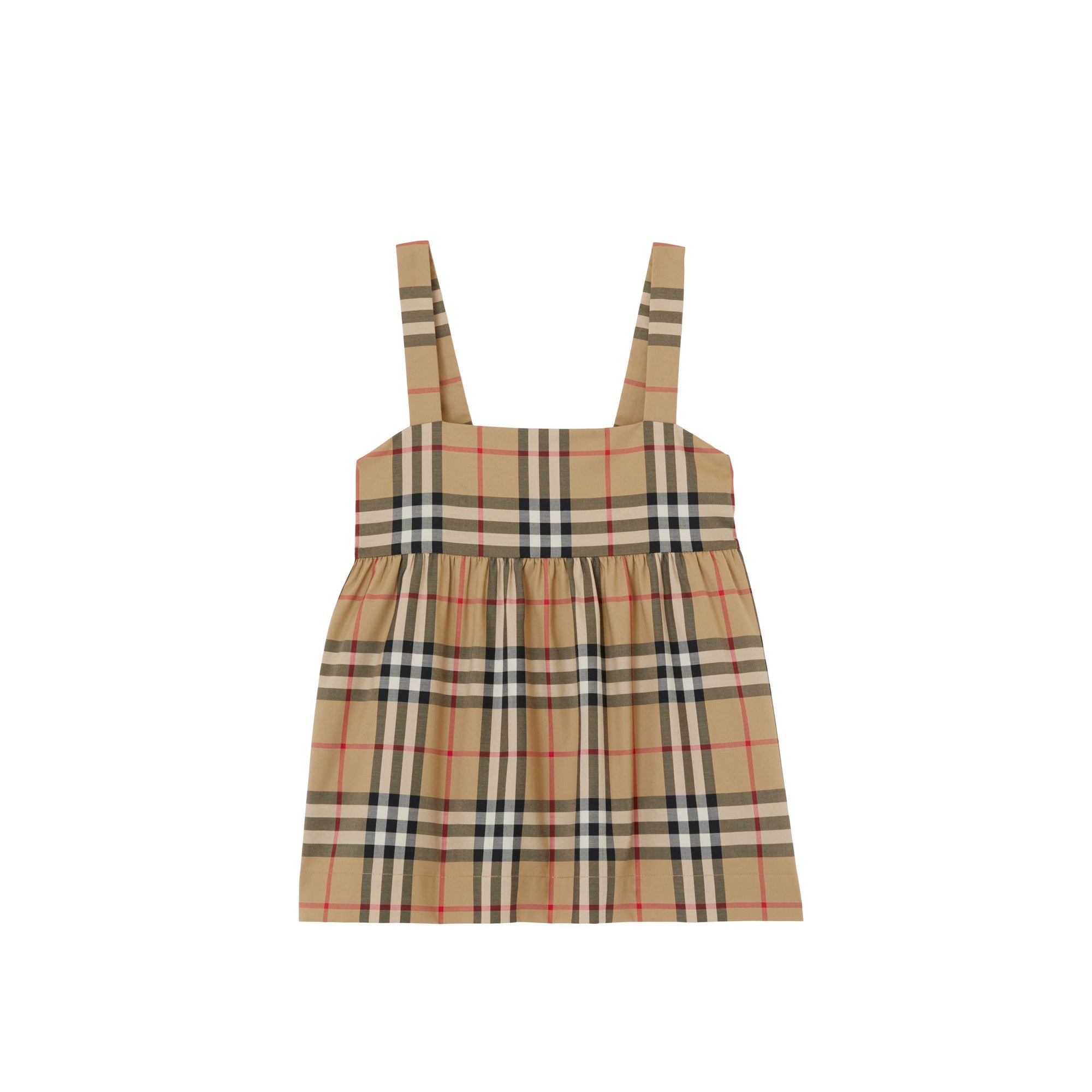 Vintage check stretch cotton top - Archive Beige Check