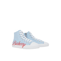 18 qty Sneakers montantes en gabardine à logo - Pale Blue