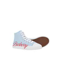 18 qty Sneakers montantes en gabardine à logo - Pale Blue