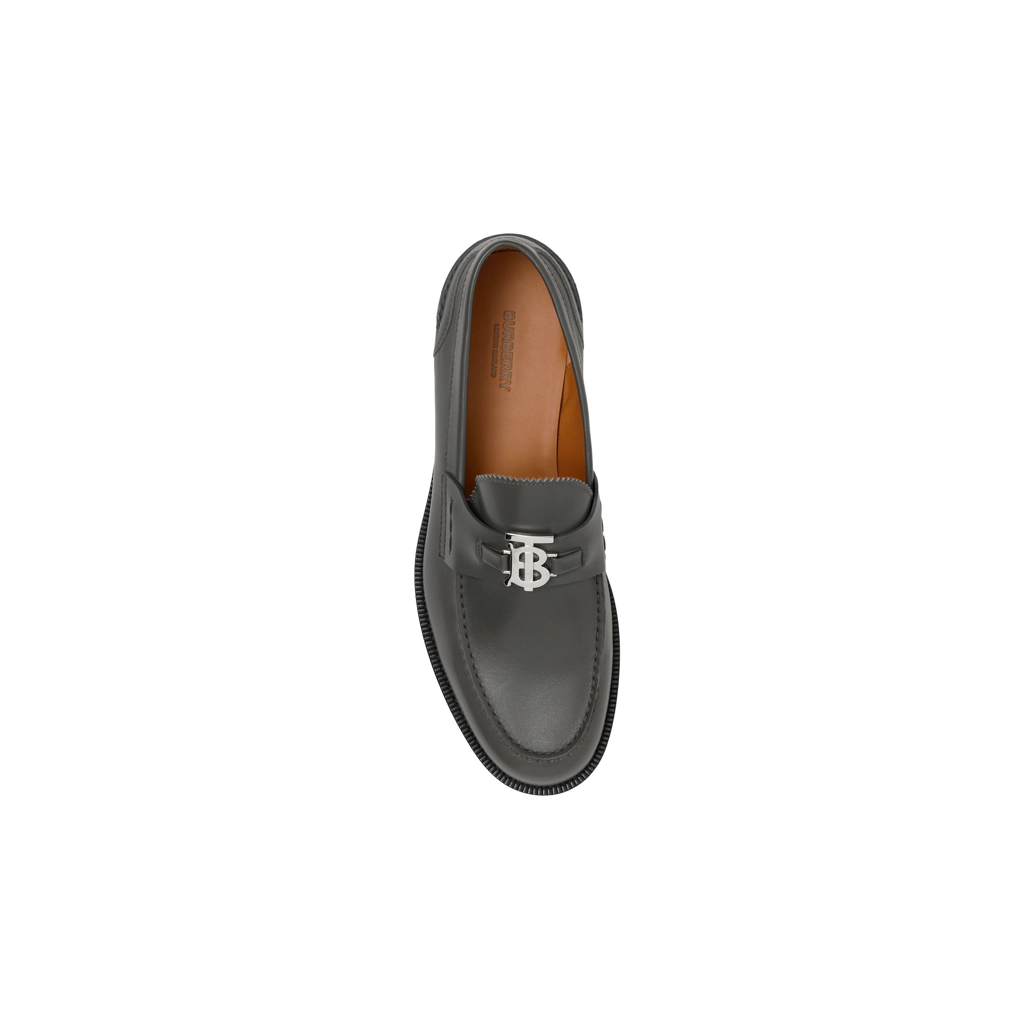 6 qty Mocassins en cuir à motif monogramme - Dark Grey Melange