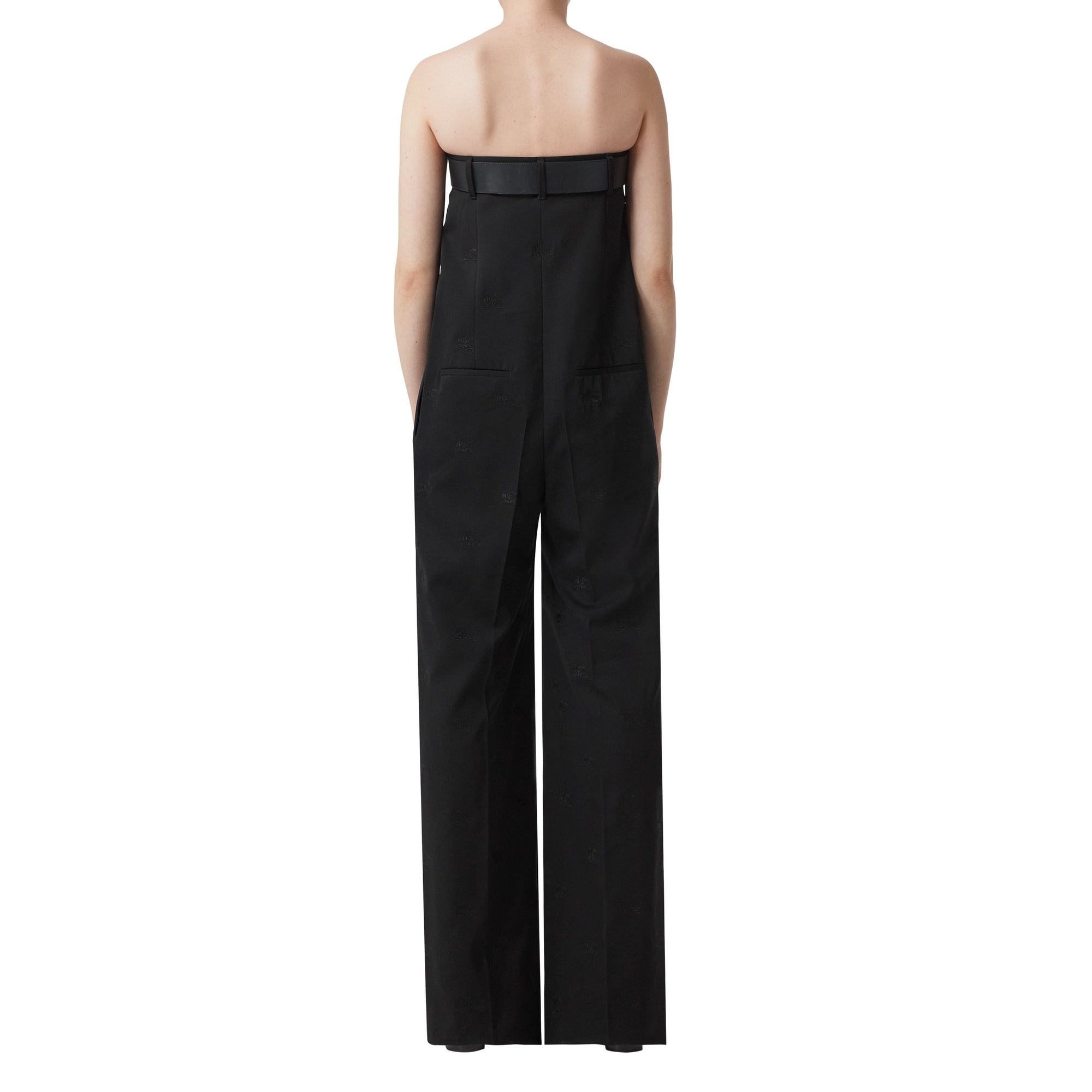 Wool jumpsuit with rider pattern - Black