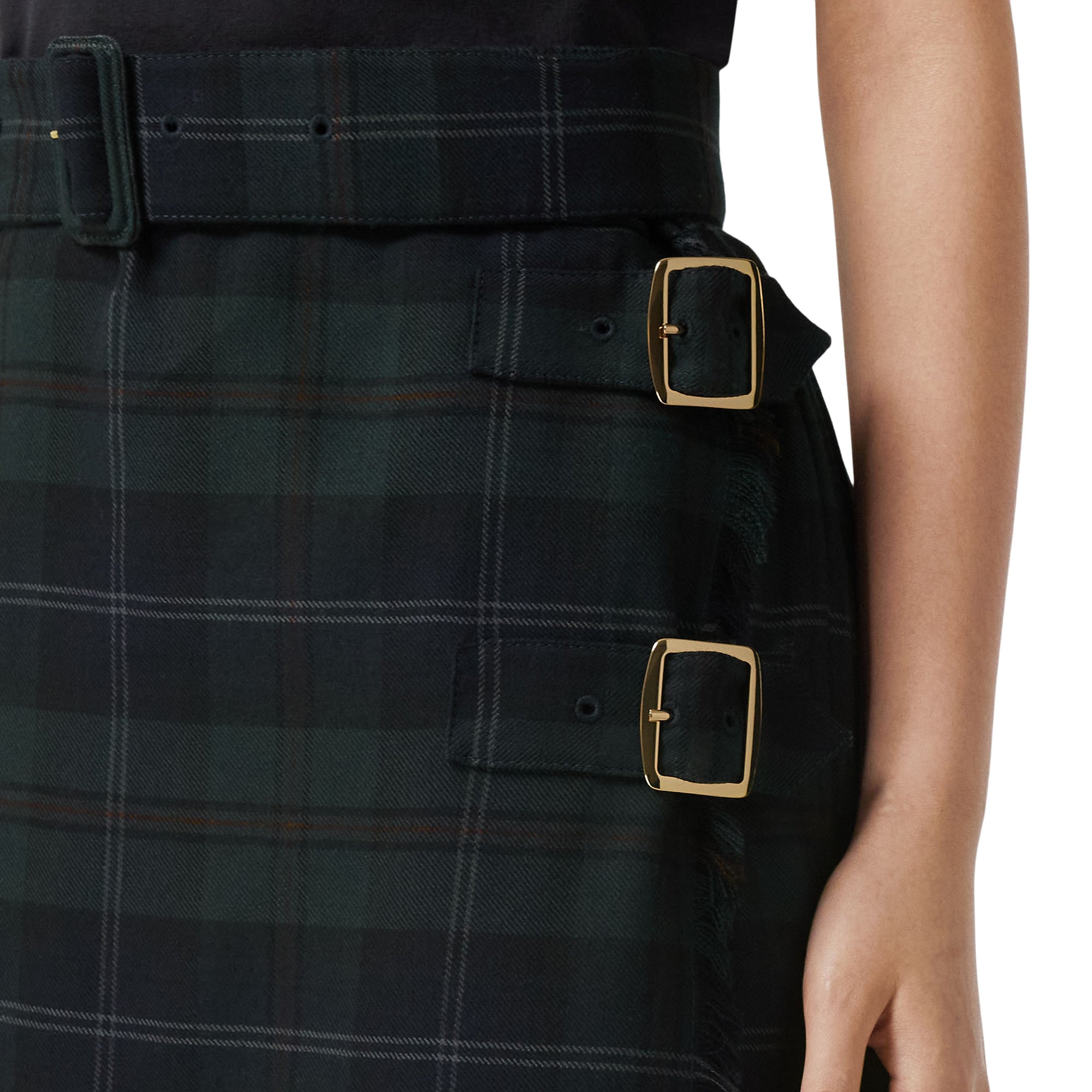 1 qty Kilt en laine à carreaux - Dark Viridian Green