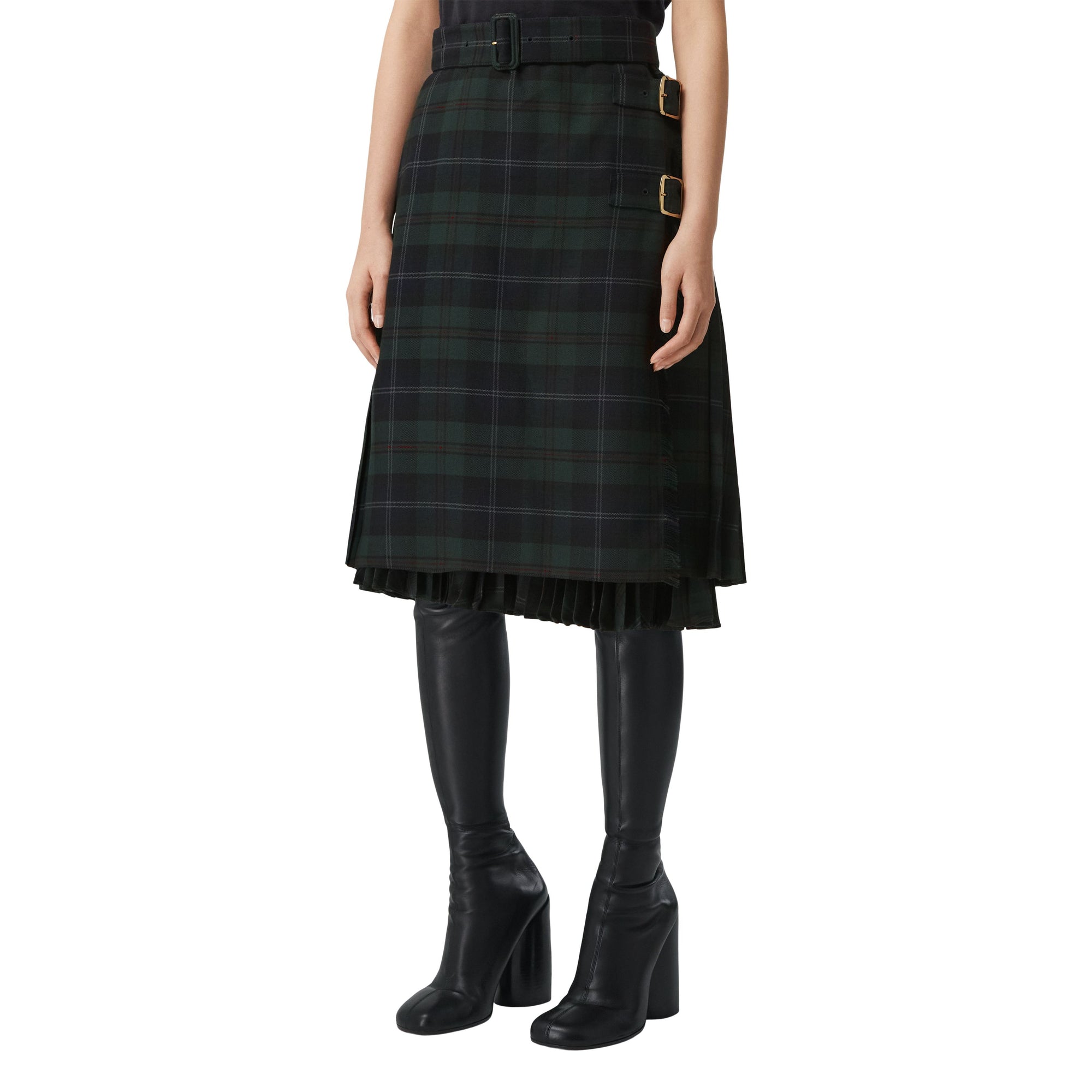 1 qty Kilt en laine à carreaux - Dark Viridian Green