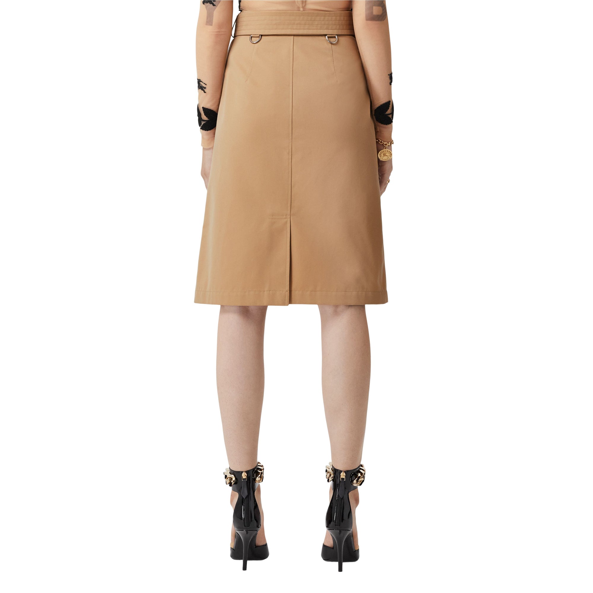 1 qty Jupe trench en gabardine de coton - Honey