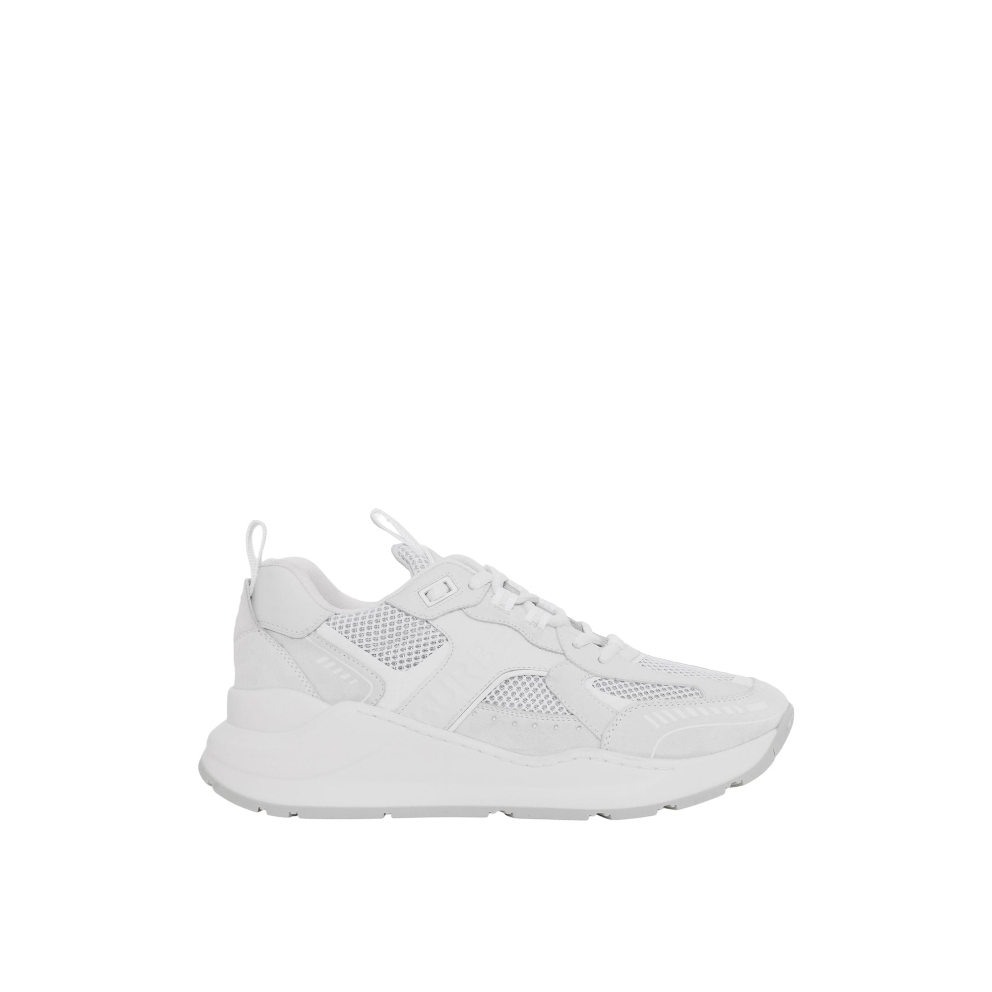 2 qty Sneakers multimatières à logo embossé - White