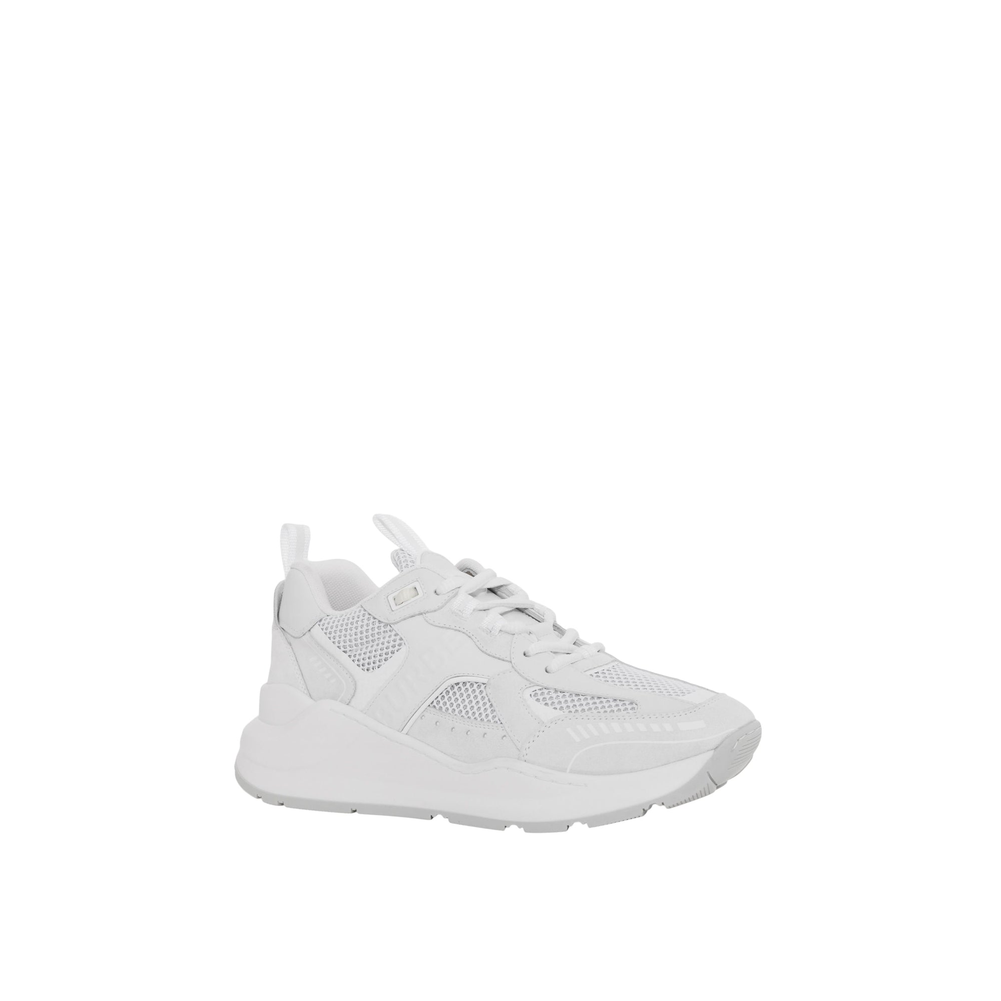 2 qty Sneakers multimatières à logo embossé - White