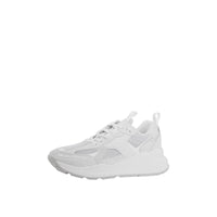 2 qty Sneakers multimatières à logo embossé - White