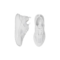 2 qty Sneakers multimatières à logo embossé - White