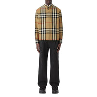 Oversized cotton shirt with exaggerated checks - Archive Beige Check