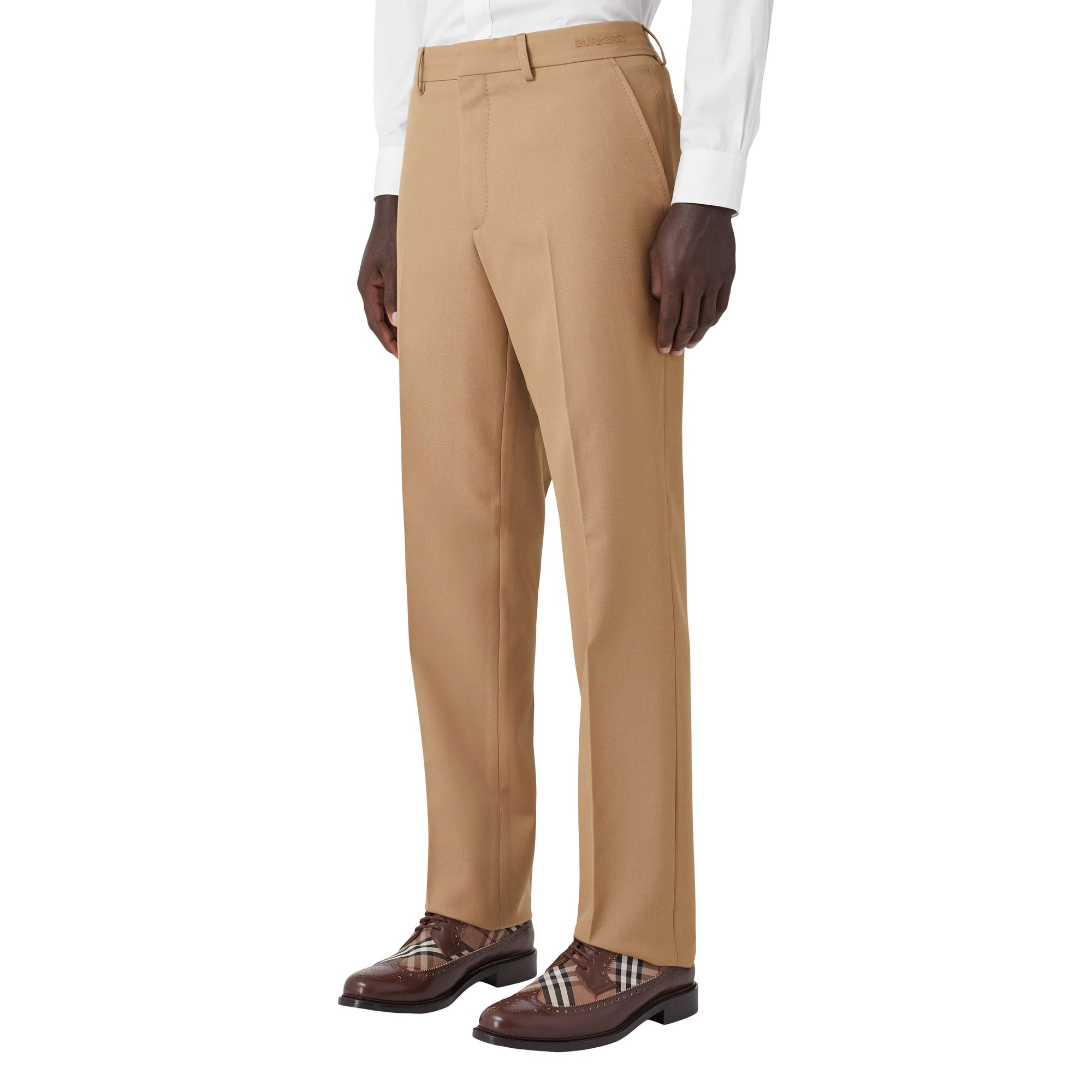 Classic wool and silk suit trousers - Camel