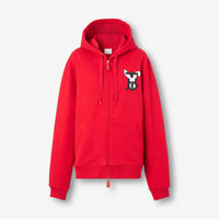 1 qty Sweat à capuche zippé à imprimé lapin - Bright Red