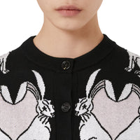 3 qty Cardigan jacquard à motif lapin - Black