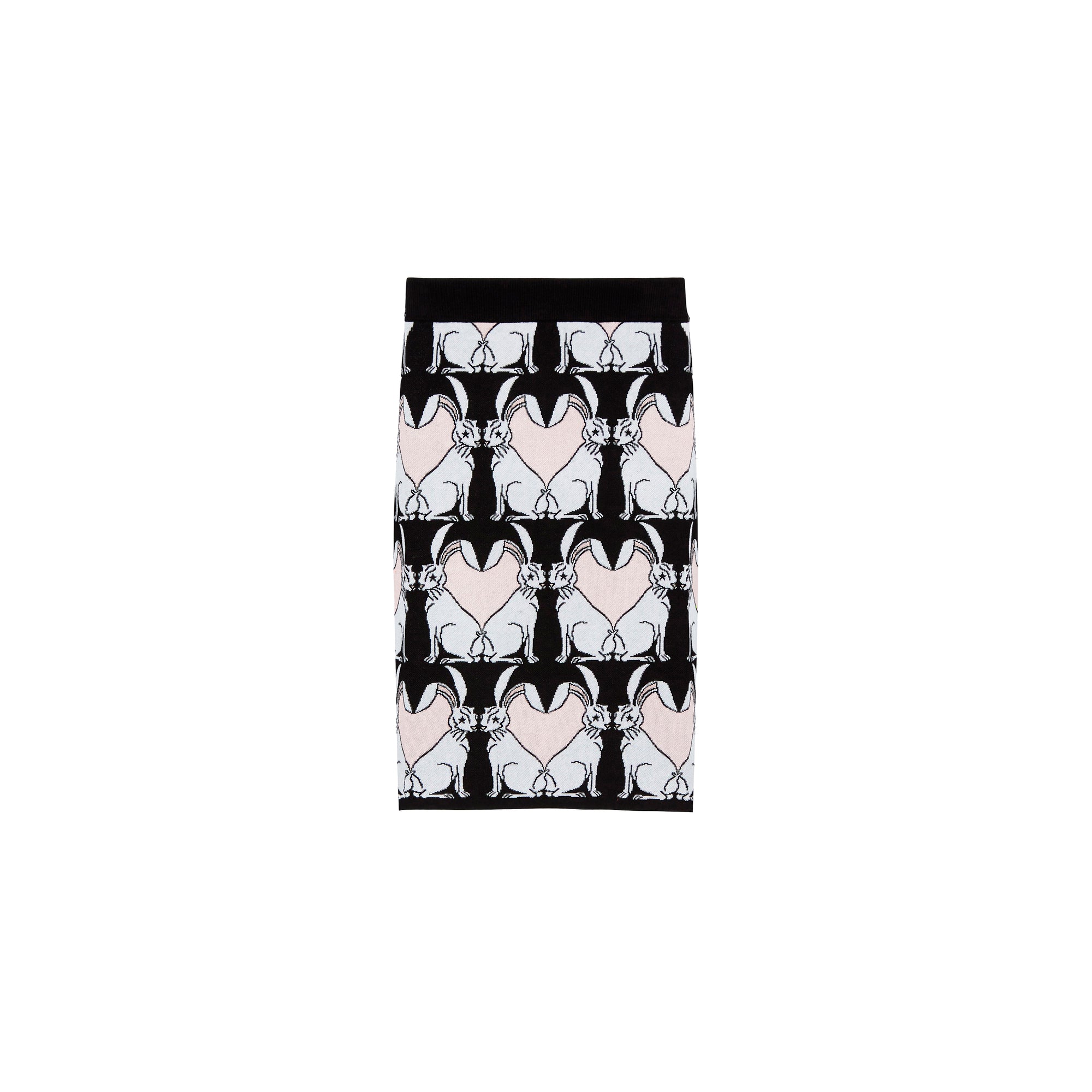 9 qty Jupe crayon à motif lapin - Black